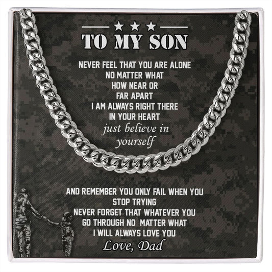 My Son| Believe in Yourself - Cuban Link Chain