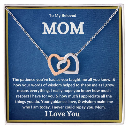 My Beloved Mom| Your Guidance - Interlocking Hearts Necklace